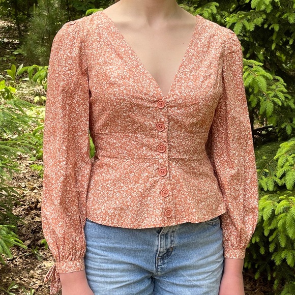 Free People Floral Summer Blouse - Picture 1 of 4